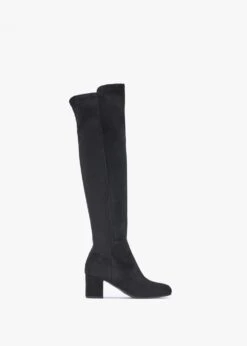 Gloria Black Suede Over The Knee Boots