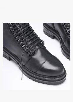 Grace Black Leather Chain Detail Ankle Boots -Daniel Footwear Shop grace p135547 199945 image