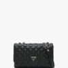 Guess Cessily Convertible Black Quilted Cross-Body