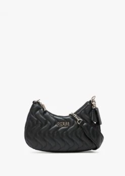 Guess Eco Mai Black Quilted Cross-Body Bag