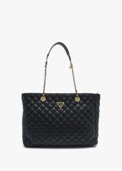 Guess Giully Black Quilted Tote Bag