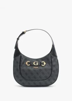 Guess Izzy Coal Logo Hobo Bag