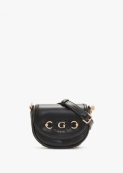 Guess Mini Izzy Black Flap Cross-Body Bag