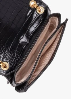 Guess James Black Moc Croc Front Flap Cross-Body Bag -Daniel Footwear Shop guess james conv xbody p135692 217249 image