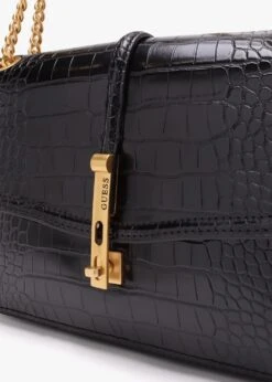 Guess James Black Moc Croc Front Flap Cross-Body Bag -Daniel Footwear Shop guess james conv xbody p135692 217250 image