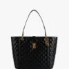 Guess Noelle Elite Quilt Black Logo Tote Bag