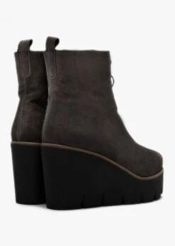 Alpe Hamal Grey Suede Zip Front Wedge Ankle Boots -Daniel Footwear Shop hamal p96761 202686 image