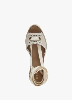 Ilazer White Leather Laser Cut Edge Ankle Tie Wedge Espadrilles -Daniel Footwear Shop ilazer white leather laser cut edge ankle tie wedge espadrilles p134956 194965 image