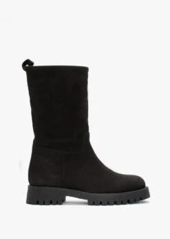 Izmae Black Tumbled Leather Rigger Boots