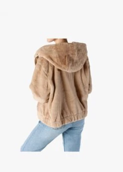 Beige Faux Fur Hooded Bomber Jacket -Daniel Footwear Shop jd a40215 p134338 197498 image