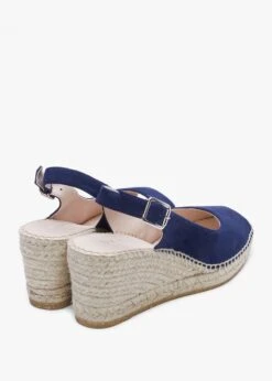 Kate Navy Suede Peep Toe Wedge Espadrilles -Daniel Footwear Shop kate p135334 195542 image