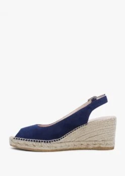 Kate Navy Suede Peep Toe Wedge Espadrilles -Daniel Footwear Shop kate p135334 195543 image