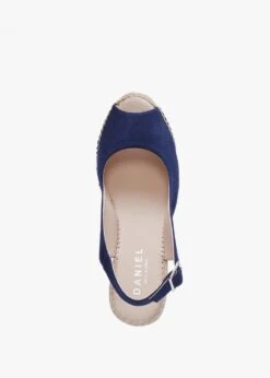 Kate Navy Suede Peep Toe Wedge Espadrilles -Daniel Footwear Shop kate p135334 195544 image
