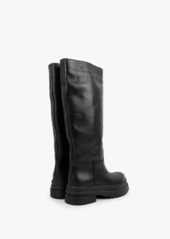Kereden Black Leather Chunky Lug Sole Knee Boots -Daniel Footwear Shop kereden p125073 202038 image