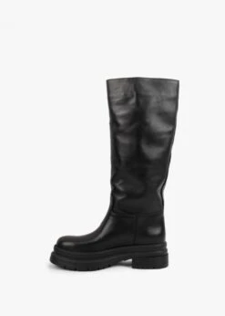 Kereden Black Leather Chunky Lug Sole Knee Boots -Daniel Footwear Shop kereden p125073 202039 image