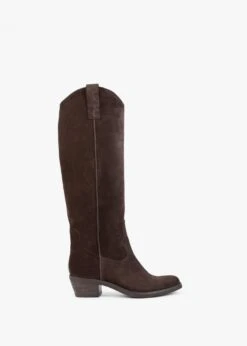 Kermax Brown Suede Western Knee Boots