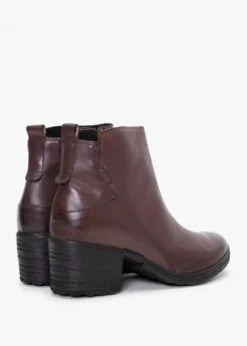 Burgundy Leather Block Heel Ankle Boots -Daniel Footwear Shop khrio 4 p134472 197628 image