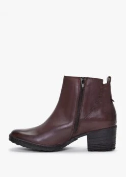 Burgundy Leather Block Heel Ankle Boots -Daniel Footwear Shop khrio 4 p134472 197629 image