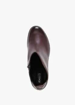 Burgundy Leather Block Heel Ankle Boots -Daniel Footwear Shop khrio 4 p134472 197630 image