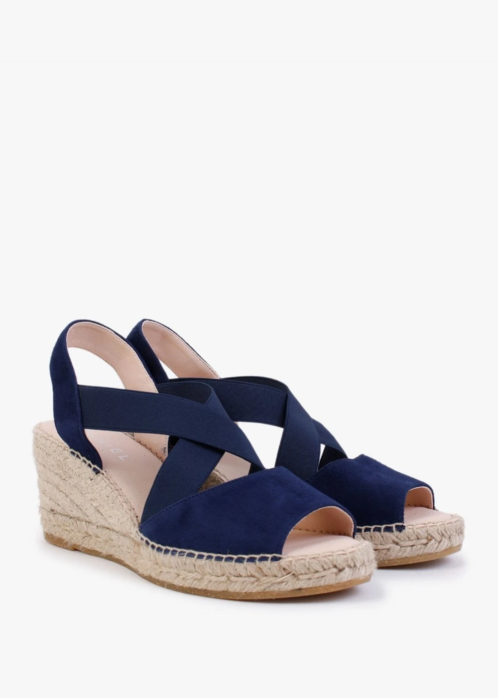 Kid Navy Suede Wedge Espadrilles 2 Kid Navy Suede Wedge Espadrilles - Image 2