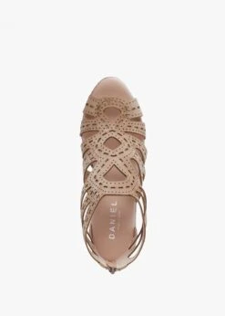 Kimmy Beige Suede Laser Cut Wedge Espadrilles -Daniel Footwear Shop kimmy p135318 195521 image