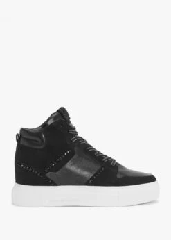 Kennel & Schmenger Champ Black Leather & Suede High Top Trainers