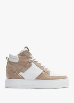 Kennel & Schmenger Champ Mohair Bianco Leather & Suede High Top Trainers