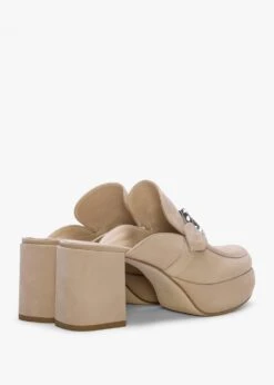 Kennel & Schmenger Ira Beige Suede Backless Block Heel Loafers -Daniel Footwear Shop ks ira p135140 195313 image