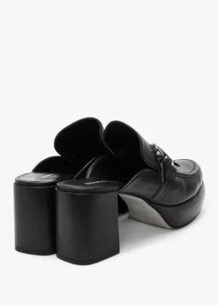 Kennel & Schmenger Ira Black Leather Backless Block Heel Loafers -Daniel Footwear Shop ks ira p135141 195318 image