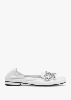 Kennel & Schmenger Malu Diamante Bow White Leather Pumps