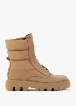 Kennel & Schmenger Shot Camel Nubuck Quilted Ankle Boots