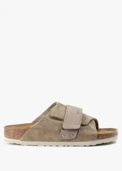 Birkenstock Kyoto Nubuck Suede Taupe Mules