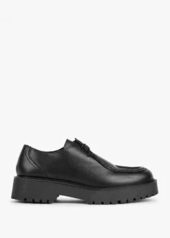 Lally Black Leather Lace Up Wallabee Shoes