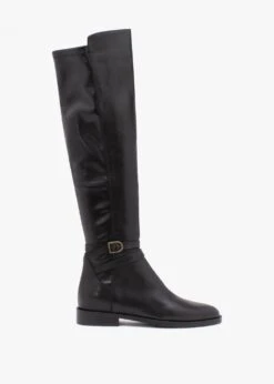 Laren Black Leather Knee Boots