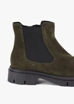 Leah Khaki Suede Chelsea Boots -Daniel Footwear Shop leah khaki suede chelsea boots p142668 218251 image