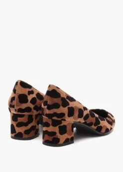 Leopard Suede Block Heel Court Shoes -Daniel Footwear Shop leopard suede block heel court shoes p143285 217161 image