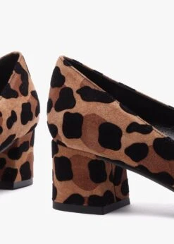 Leopard Suede Block Heel Court Shoes -Daniel Footwear Shop leopard suede block heel court shoes p143285 217164 image