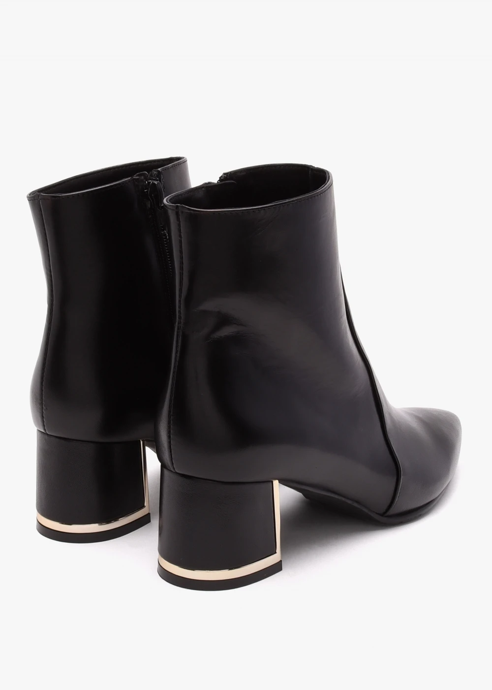 Black Leather Block Heel Ankle Boots 3 Black Leather Block Heel Ankle Boots - Image 3