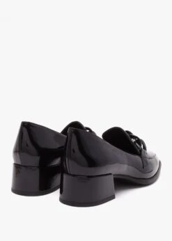 Black Patent Leather Block Heel Loafers -Daniel Footwear Shop lg block p143282 217148 image