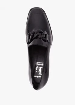 Black Patent Leather Block Heel Loafers -Daniel Footwear Shop lg block p143282 217149 image