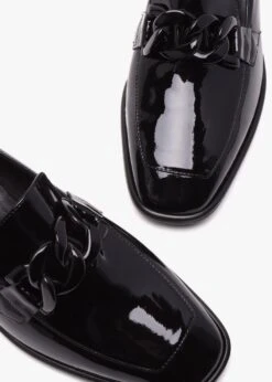 Black Patent Leather Block Heel Loafers -Daniel Footwear Shop lg block p143282 217150 image