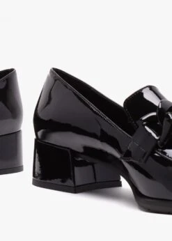Black Patent Leather Block Heel Loafers -Daniel Footwear Shop lg block p143282 217151 image