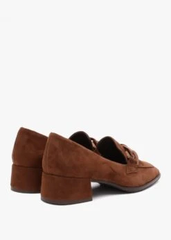 Tan Suede Block Heel Loafers -Daniel Footwear Shop lg block p143283 217154 image