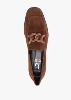 Tan Suede Block Heel Loafers -Daniel Footwear Shop lg block p143283 217155 image