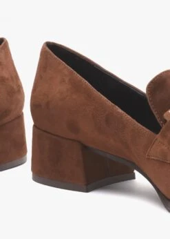 Tan Suede Block Heel Loafers -Daniel Footwear Shop lg block p143283 217157 image