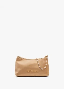 LOVE MOSCHINO Diamante Strap Gold Shoulder Bag