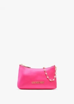 LOVE MOSCHINO Diamante Strap Pink Shoulder Bag