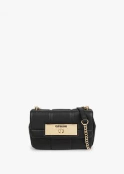 LOVE MOSCHINO Fashion Quilt Black Shoulder Bag