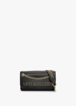 LOVE MOSCHINO Chain Handle Black Shoulder Bag