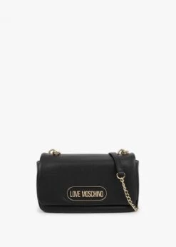 LOVE MOSCHINO Black Grainy Shoulder Bag